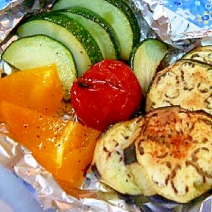 片付け楽ちん!夏野菜の(魚)グリル焼き